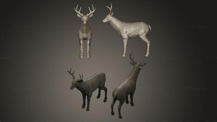 Animal figurines (deer from cubes, STKJ_0027) 3D models for cnc
